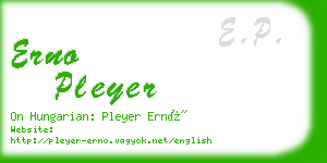 erno pleyer business card